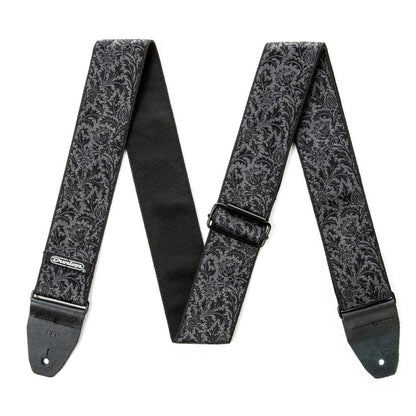 dunlop guitar straps dunlop d6714 jacquard woven black thistle guitar strap