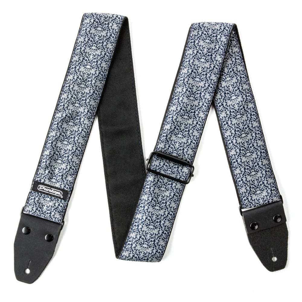 dunlop guitar straps dunlop d6715 jacquard woven fleurs de skull guitar strap
