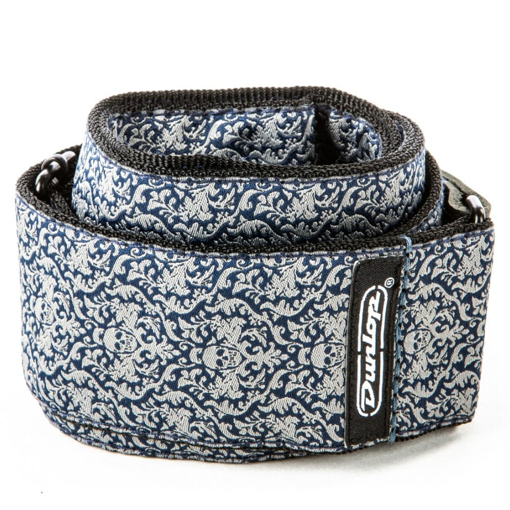 dunlop guitar straps dunlop d6715 jacquard woven fleurs de skull guitar strap