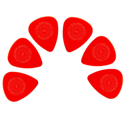 dunlop picks 0.46mm dunlop prime grip delrin 500p guitar picks - pack of 6   