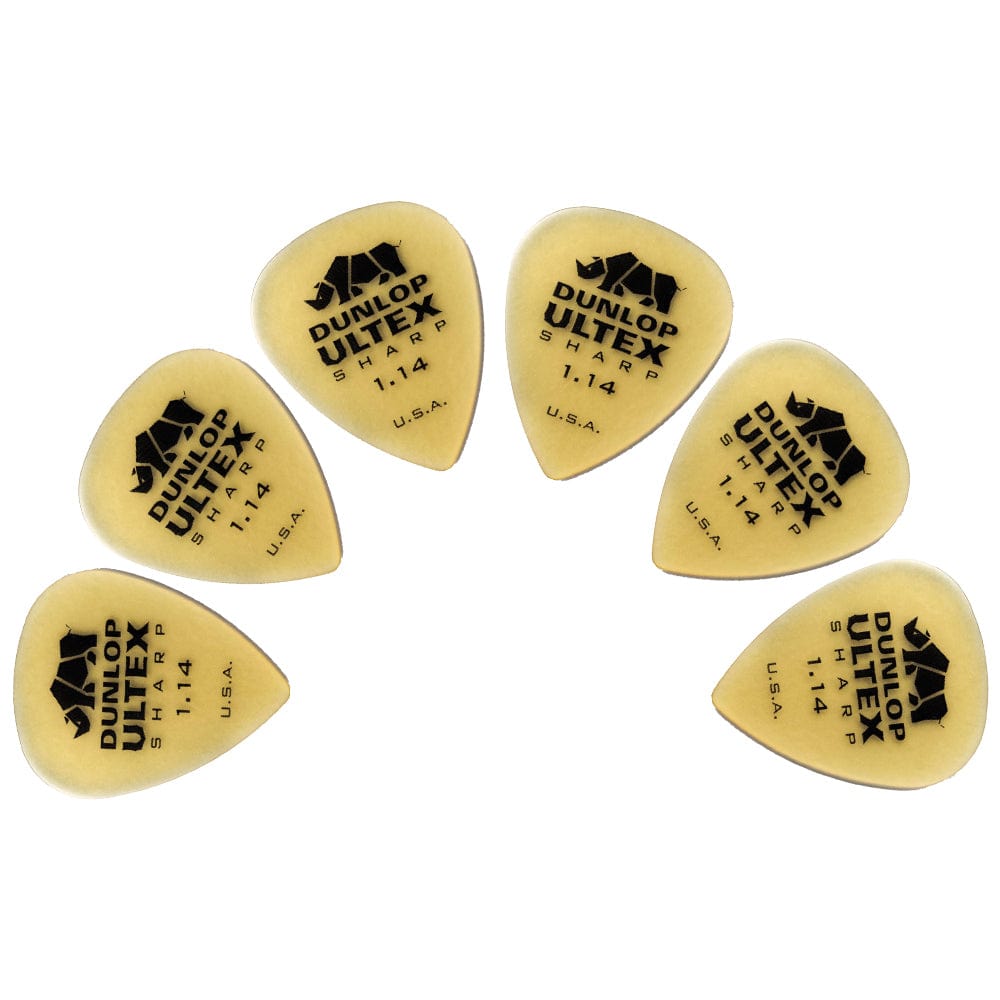 dunlop picks 1.14mm dunlop 433p ultex sharp guitar picks - pack of 6   #size_1.14mm