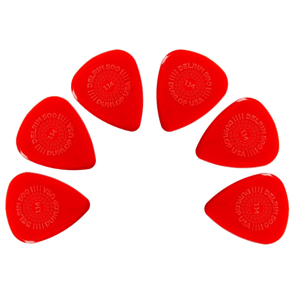 dunlop picks 1.14mm dunlop 450r prime 500 grip delrin guitar picks- pack of 6    #size_1.14mm