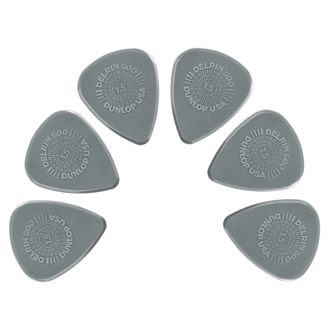 dunlop picks 1.5mm dunlop prime grip delrin 500p guitar picks - pack of 6   #gauge_1.5mm
