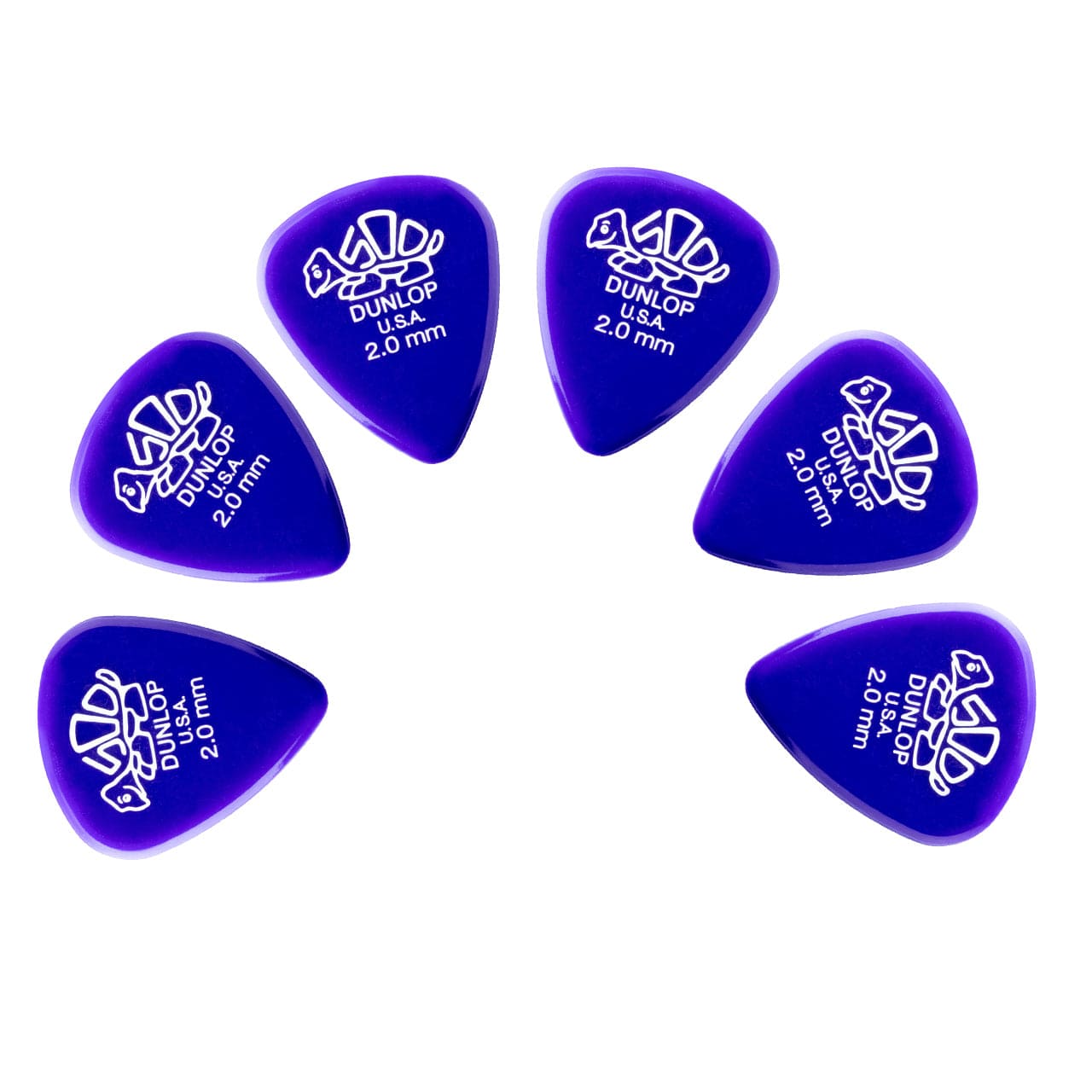 dunlop picks 2mm dunlop 41r derlin 500 series guitar pick - pack of 6 