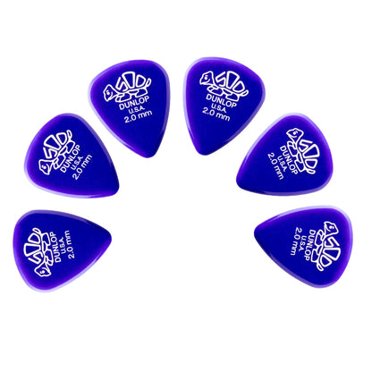 dunlop picks 2mm dunlop 41r derlin 500 series guitar pick - pack of 6 