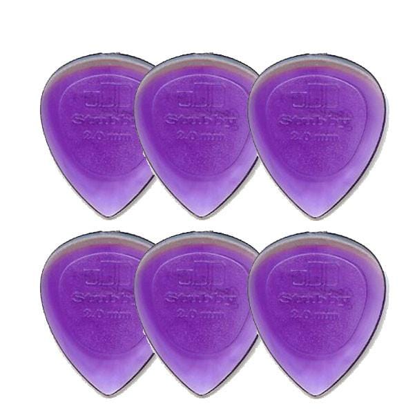 dunlop picks 2mm dunlop 4740 stubby jazz guitar picks - set of 6   #gauge_2mm