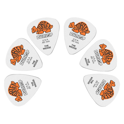 dunlop picks .60mm dunlop 424p tortex wedge guitar picks - pack of 6    