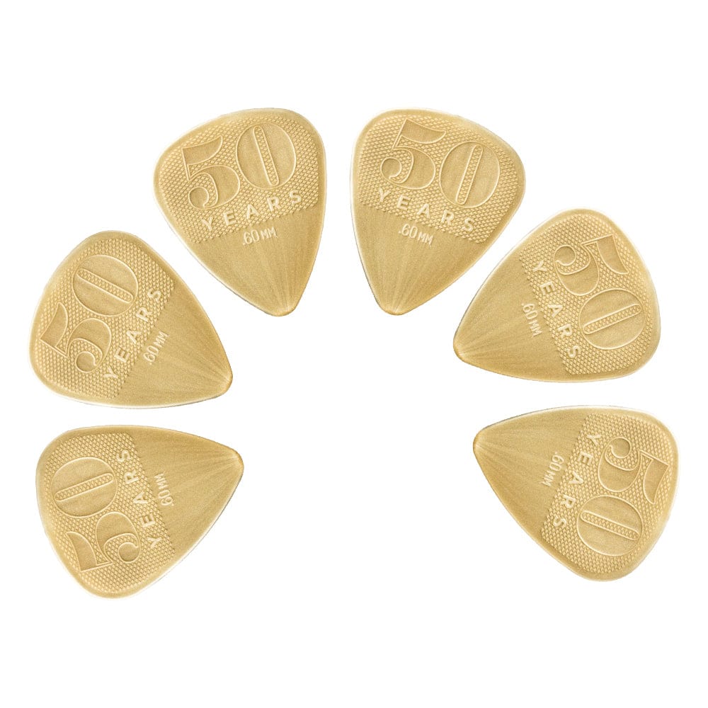 dunlop picks dunlop 442p 50th anniversary nylon standard guitar picks - pack of 12    #size_0.60mm