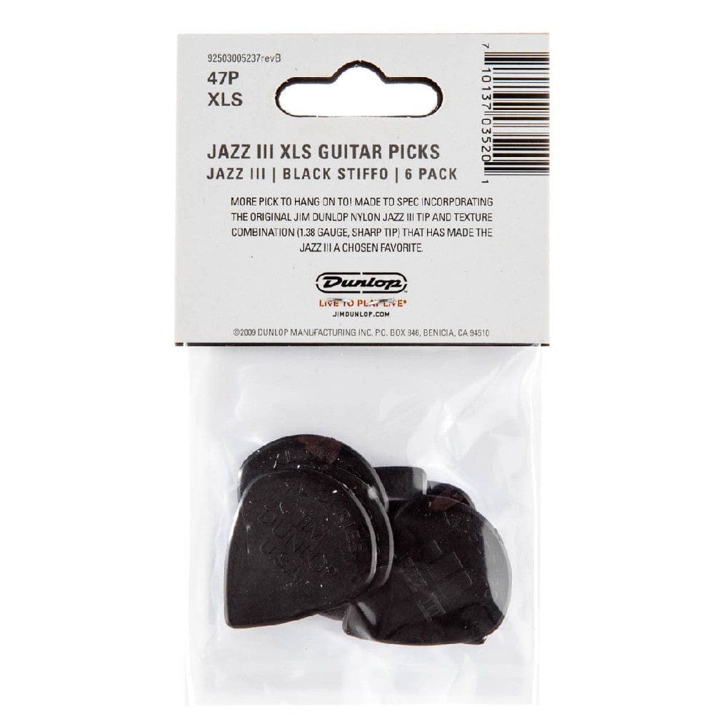 Dunlop Picks Dunlop 47RXLS Jazz III XL Nylon Guitar Picks