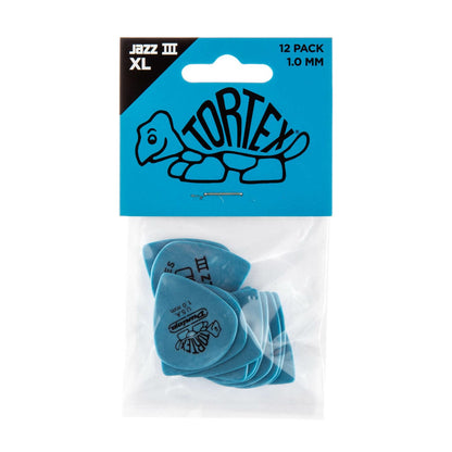 dunlop picks dunlop 498p tortex jazz iii xl guitar picks - pack of 12