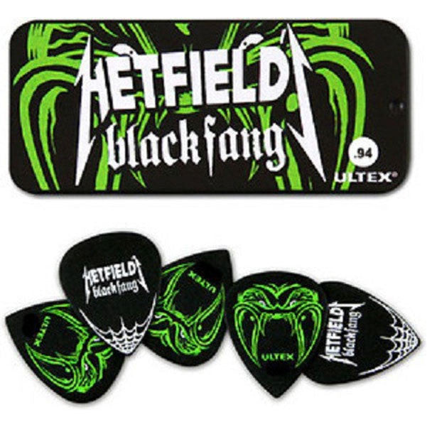 dunlop picks dunlop hetfield black fang pick tin - set of 6
