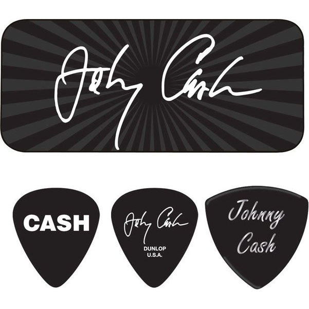 dunlop picks dunlop johnny cash signature pick tin with 6 picks medium