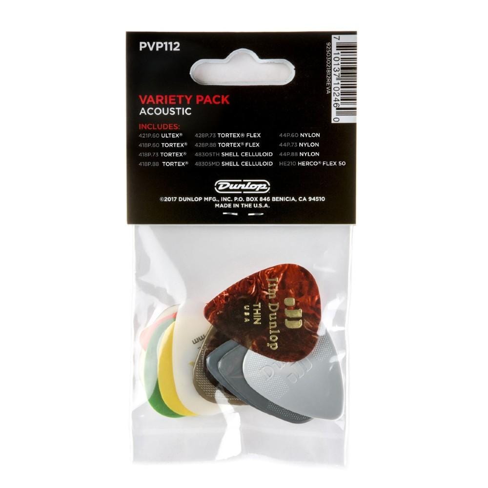 Dunlop Picks Dunlop PVP112 Acoustic Guitar Picks Variety Pack - Pack of 12