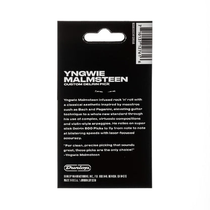 dunlop picks white dunlop yngwie malmsteen 1.5mm custom delrin guitar picks - 6-pack   