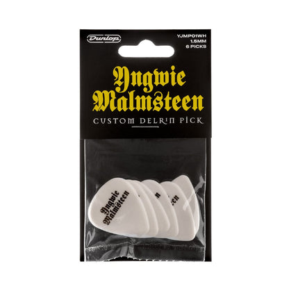 dunlop picks white dunlop yngwie malmsteen 1.5mm custom delrin guitar picks - 6-pack   