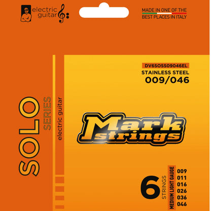 DV Mark Electric Guitar Strings .009 - .046 DV Mark Solo Series Stainless Steel Medium Light Gauge Electric Guitar String Set