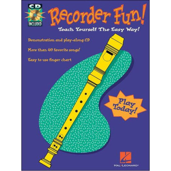 dvd-cd & books method books hal leonard recorder fun - teach yourself the easy way book/cd - garage sale