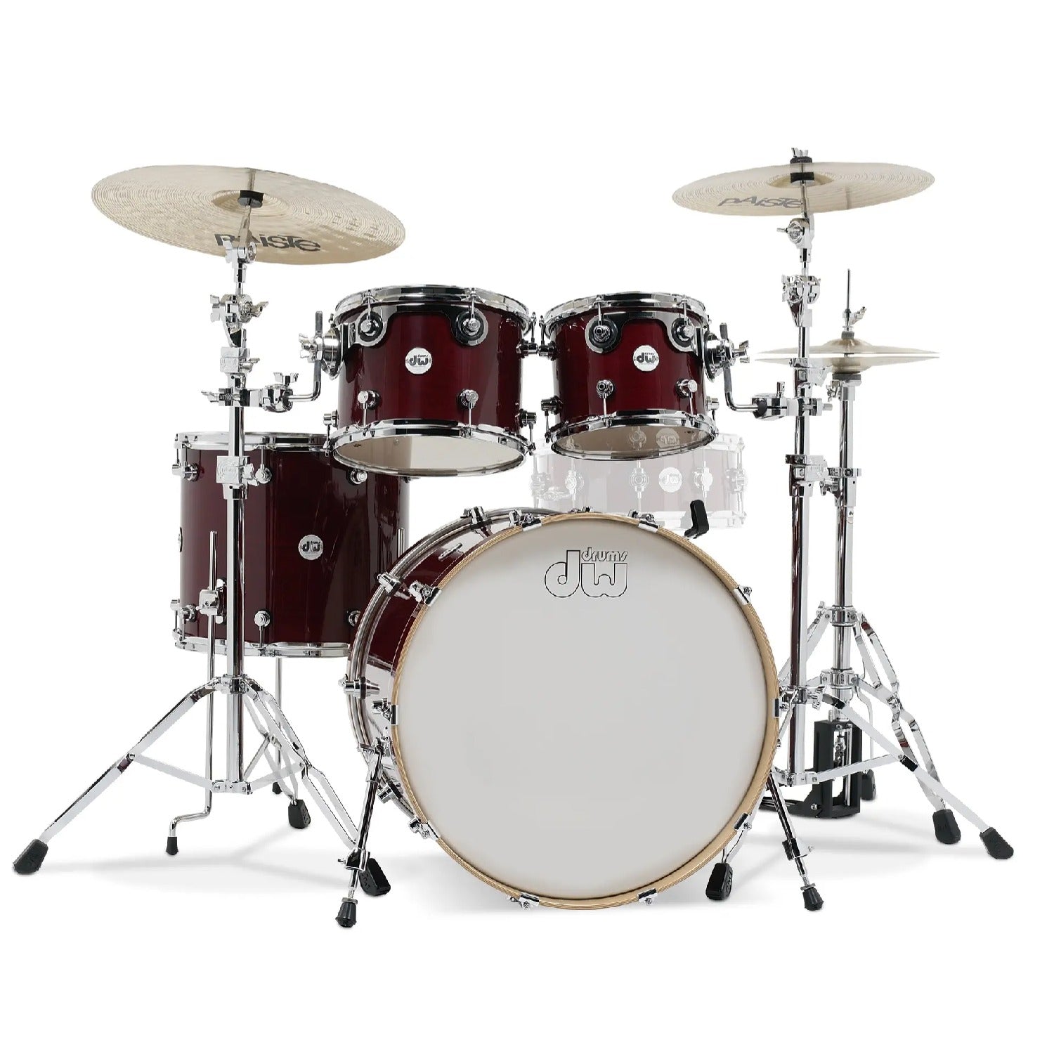 Dw Drum Workshop Acoustic Drum Kits Cherry Satin Dw Drum Workshop DDLG 2214 Design 4-Piece Acoustic Drum Kit 