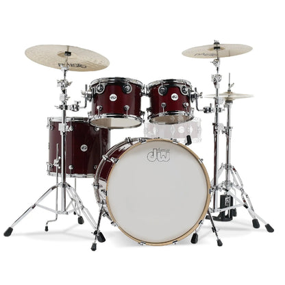 Dw Drum Workshop Acoustic Drum Kits Cherry Satin Dw Drum Workshop DDLG 2214 Design 4-Piece Acoustic Drum Kit 