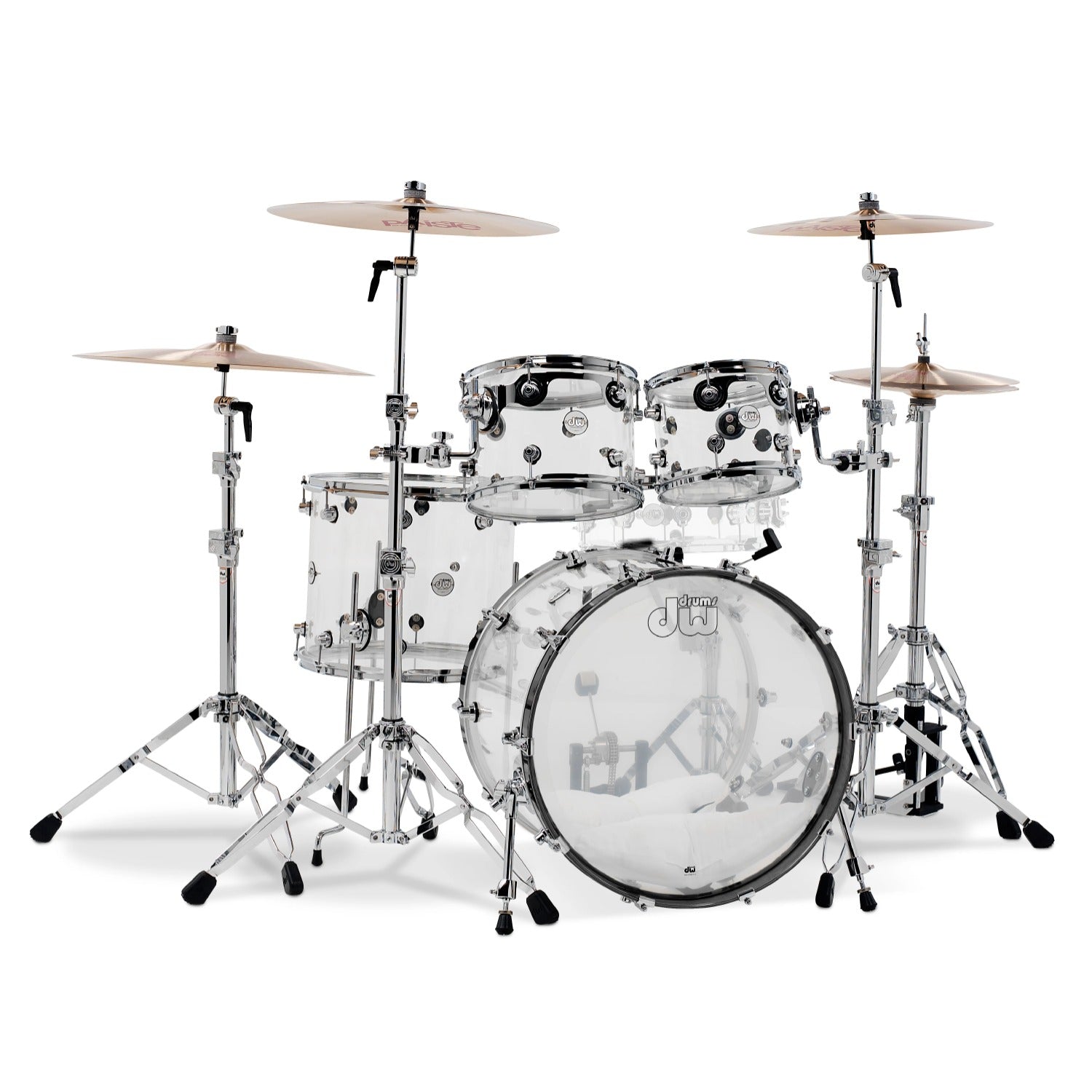 Dw Drum Workshop Acoustic Drum Kits Clear Acrylic Dw Drum Workshop Design Series Acrylic 4-Piece Shell Pack Acoustic Drum Kits 