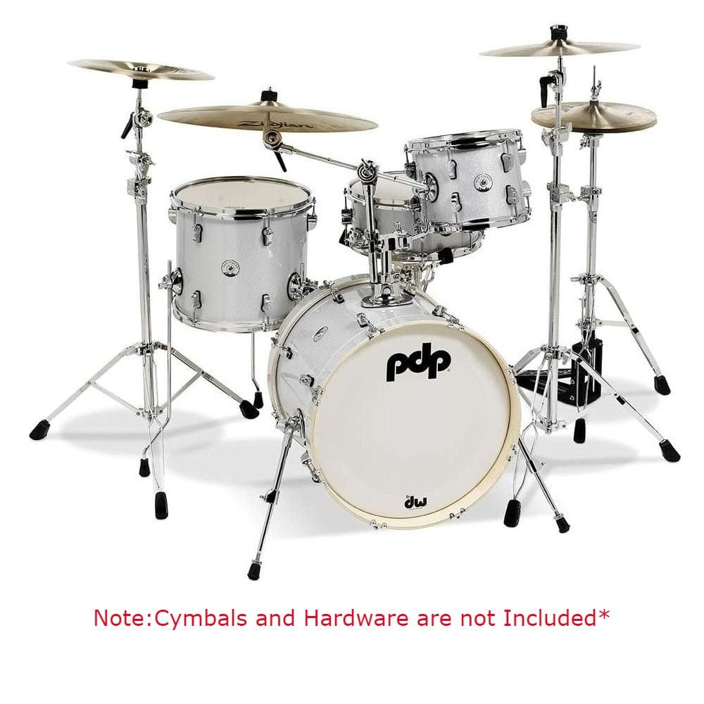 dw drum workshop acoustic drum kits dw drum workshop pdny1804ds pdp new yorker 4-piece shell pack - diamond