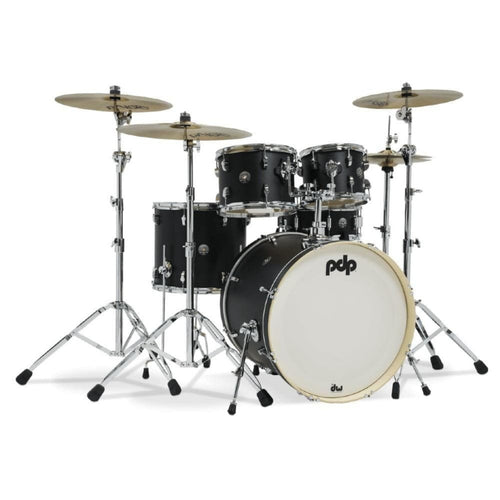 Dw Drum Workshop Acoustic Drum Kits Ebony Stain Dw Drum Workshop PDP Spectrum Series 22BD 5-Peice Shell Pack Acoustic Drum Set #color_ebony-stain