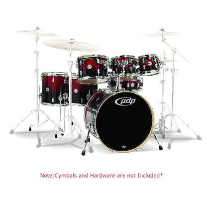 Dw Drum Workshop Acoustic Drum Kits Red To Black Fade Dw Drum Workshop PDP 7-Piece Concept Maple Acoustic Drum Set