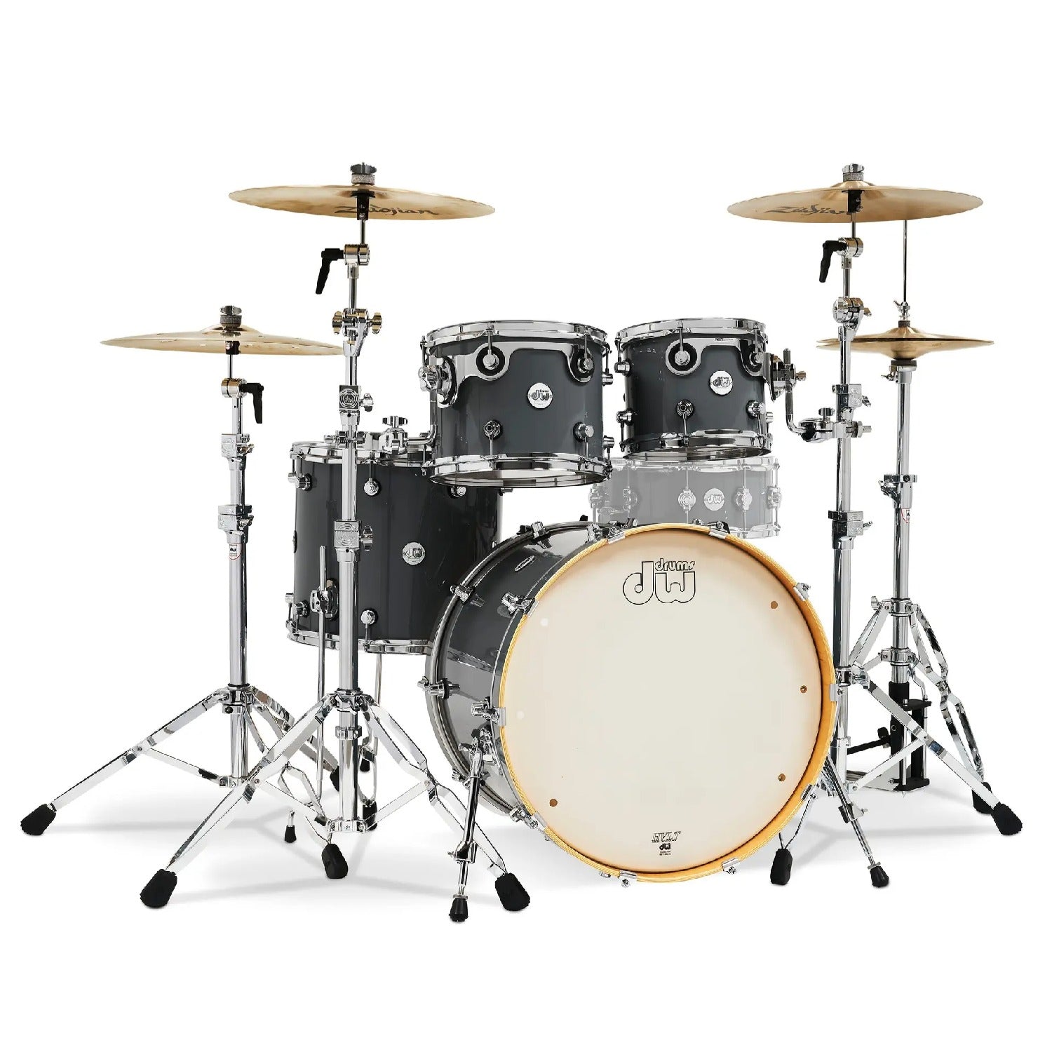 Dw Drum Workshop Acoustic Drum Kits Steel Gray Dw Drum Workshop DDLG 2214 Design 4-Piece Acoustic Drum Kit #color_steel-gray