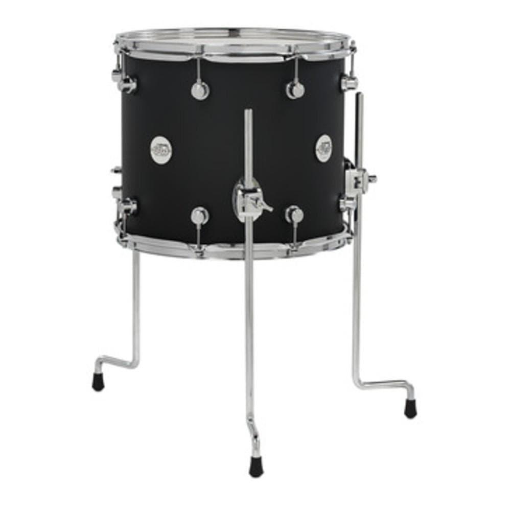 Dw Drum Workshop Floor Tom-Toms Dw Drum Workshop DDLM1214TTBL 12x14 Add On Floor Tom with Legs- Black Satin