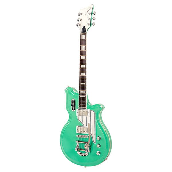 Eastwood Guitars Electric Guitars Green Eastwood Guitars Airline Map Deluxe Electric Guitar
