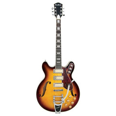 Eastwood Guitars Hollow & Semi-Hollow Electric Guitars Honeyburst Eastwood Guitars Airline H78 Semi Hollow Electric Guitar