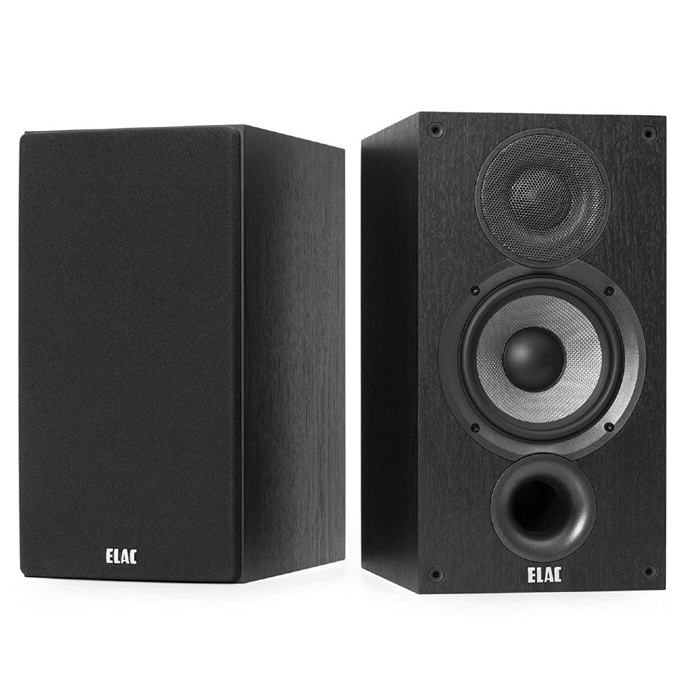 elac bookshelf speakers elac debut b5.2 2.0 bookshelf speakers- pair- black