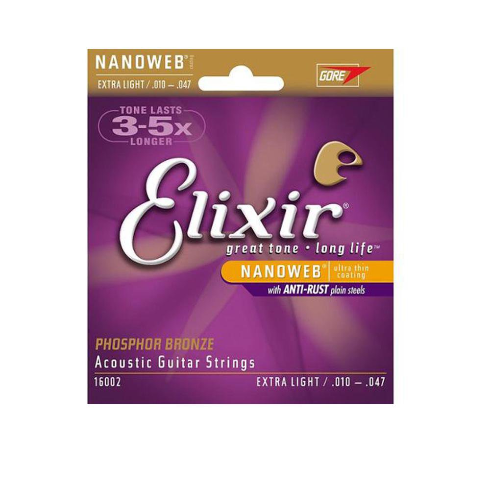 elixir acoustic guitar strings elixir 3313216002 phosphor bronze acoustic guitar strings - 10-47