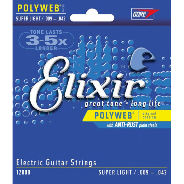 Elixir Electric Guitar Strings Elixir 12000 Super Light Polyweb Electric Guitar Strings (0.09 - 0.42)