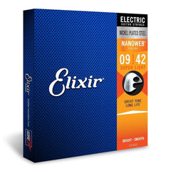 Elixir Electric Guitar Strings Elixir 12002 Nanoweb Electric Guitar Strings, Super Light 0.09 - 0.42