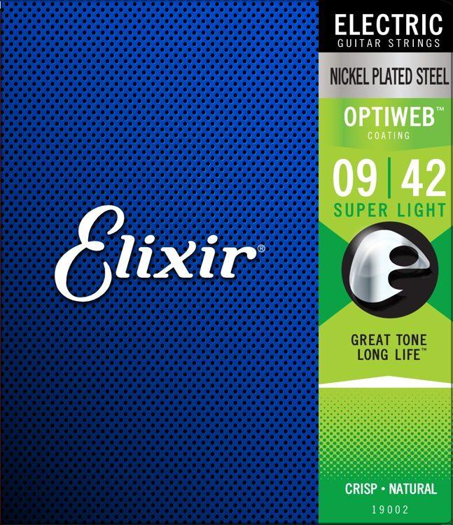 Elixir Electric Guitar Strings Elixir 19002 Optiweb Electric Guitar Strings Super Light - 9-42