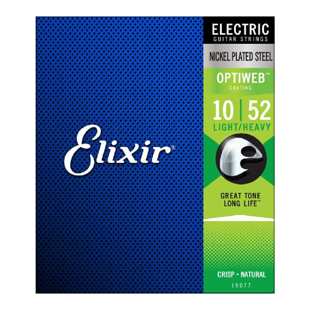 Elixir Electric Guitar Strings Elixir 19077 Optiweb Light Heavy Nickel Plated Electric Guitar String Set 10-52