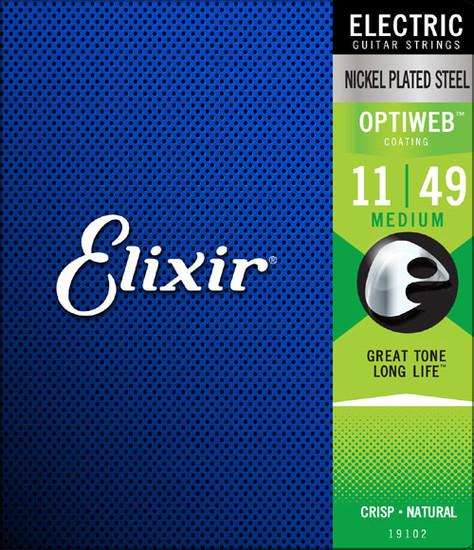 Elixir Electric Guitar Strings Elixir 19102 Optiweb Nickel Electric Guitar Strings Medium - 11-49