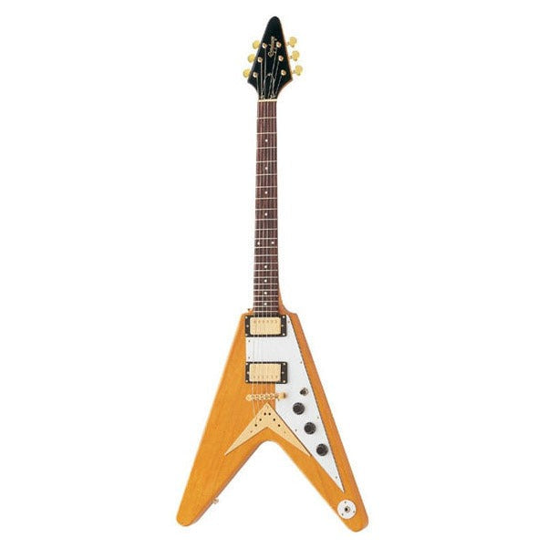 epiphone electric guitars epiphone 1958 korina flying v electric guitar - antique natural