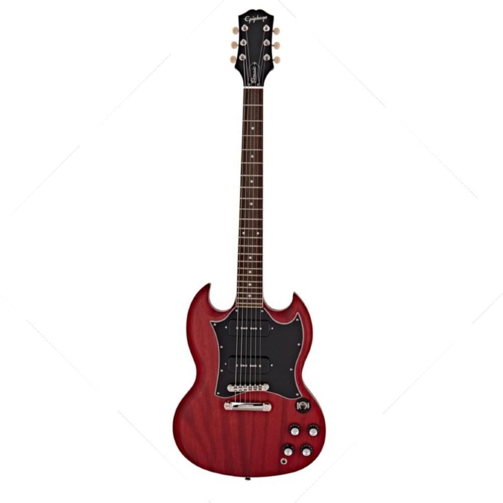 epiphone electric guitars worn cherry epiphone sg classic worn p90 6-strings electric guitar    #color_worn-cherry