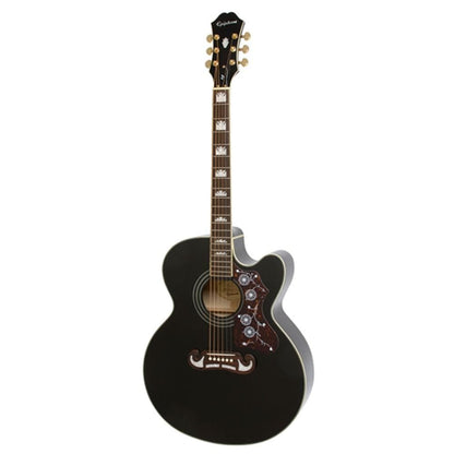 Epiphone Electro Acoustic Guitars Black Epiphone J-200 EC Studio 6 String Electro Acoustic Guitar