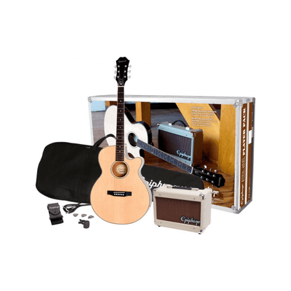 epiphone electro acoustic guitars epiphone pr-4e acoustic-electric guitar player pack