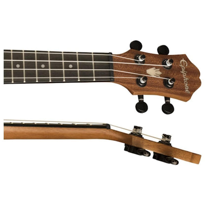 epiphone soprano ukuleles epiphone euelnsbh1 epilani soprano ukulele- natural satin