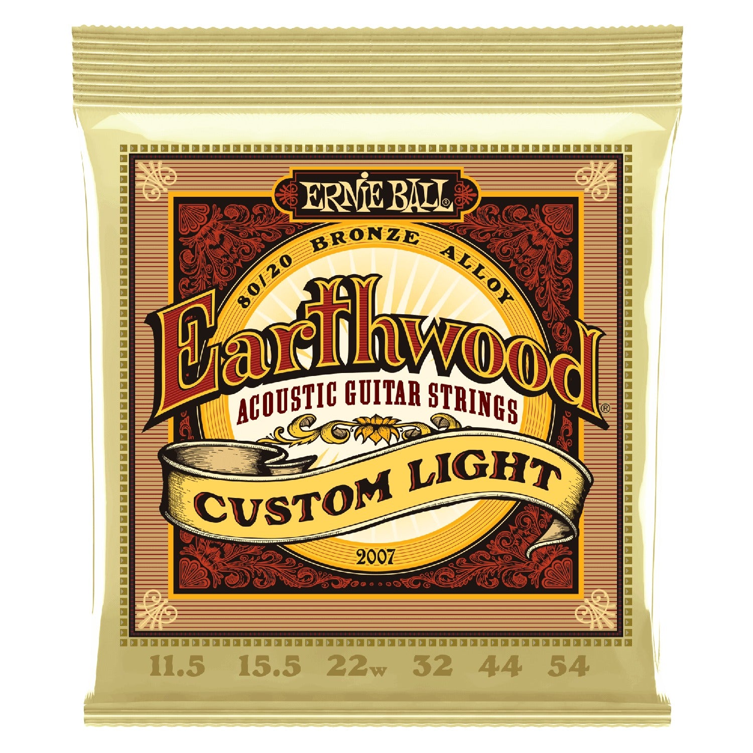 Ernie Ball Acoustic Guitar Strings 11.5-.054 Ernie Ball Earthwood Custom Light Bronze 80/20 Acoustic Guitar Strings