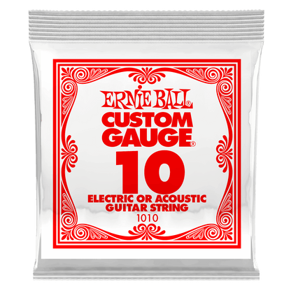 ernie ball acoustic guitar strings ernie ball 1010 nickel plated .010mm guitar string - single