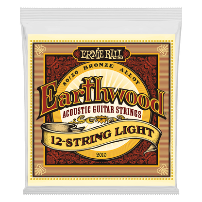 ernie ball acoustic guitar strings ernie ball 2010 earthwood 80/20 bronze 12string acoustic strings-light
