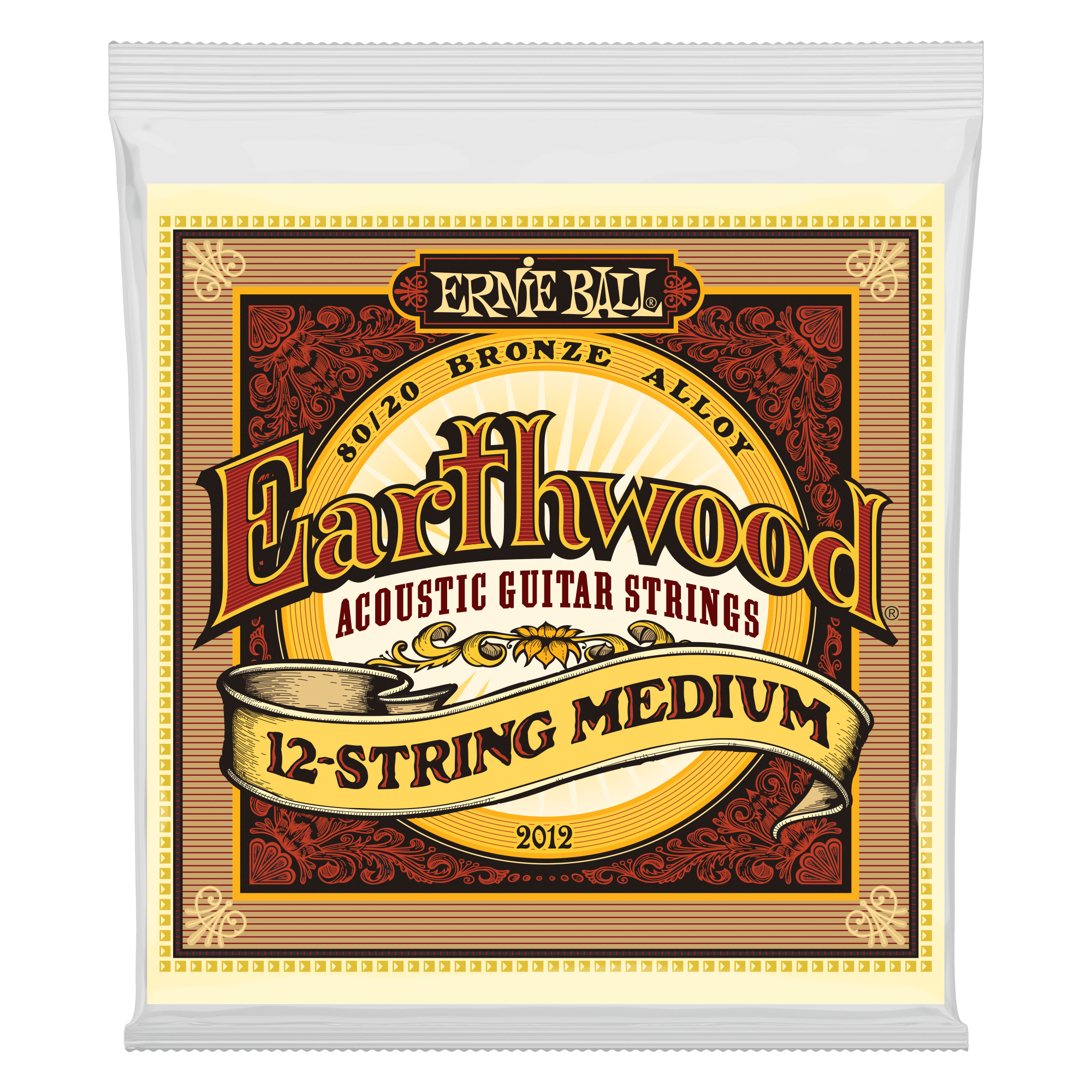 ernie ball acoustic guitar strings ernie ball 2012 earthwood 80/20 bronze 12 acoustic strings medium