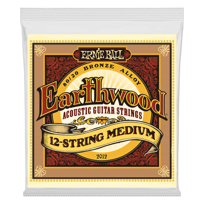 ernie ball acoustic guitar strings ernie ball 2012 earthwood 80/20 bronze 12 acoustic strings medium