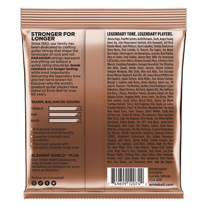 ernie ball acoustic guitar strings ernie ball 2074 paradigm medium phosphor bronze acoustic guitar strings 13-56 gauge