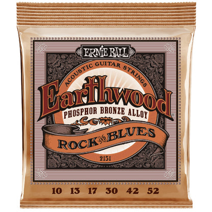 Ernie Ball Acoustic Guitar Strings Ernie Ball 2151 Rock And Blues Earthwood Phosophor Bronze Acoustic Strings - .010-.052